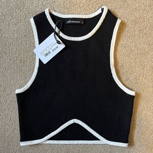 olivaceous black and white tank top NWT size small